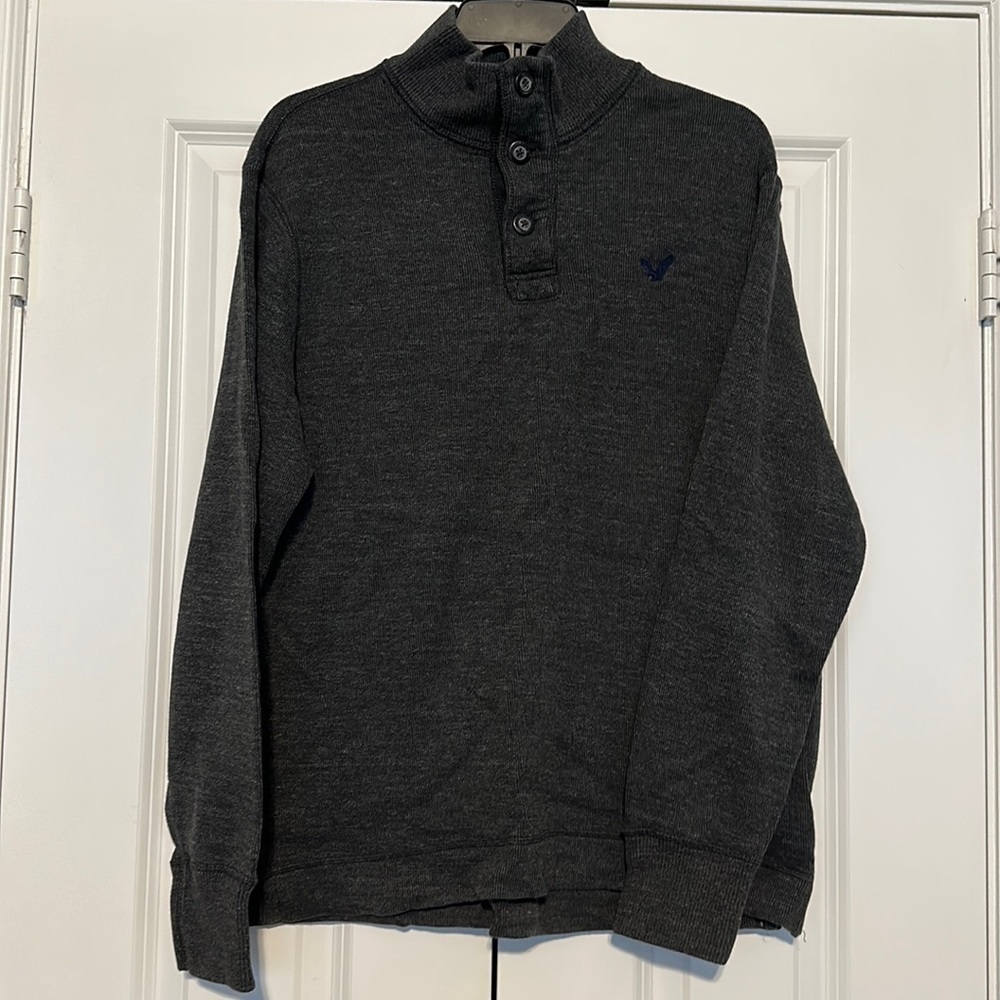 Men's American Eagle Outfitters Henley‎ sweater dark gray size Large
